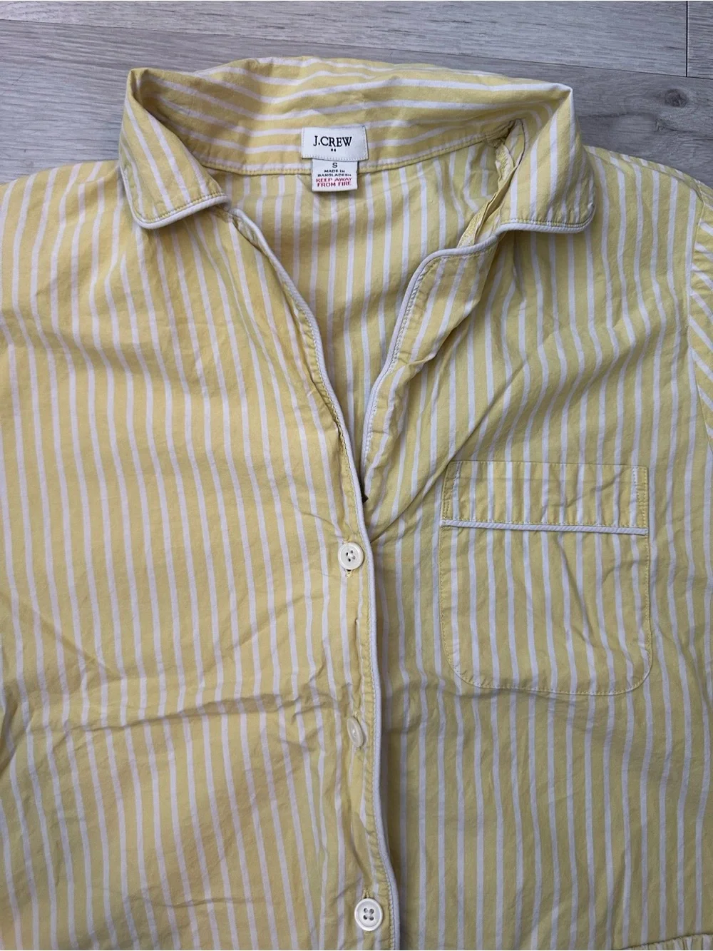 J. Crew Yellow & White Striped Short Pajama Set